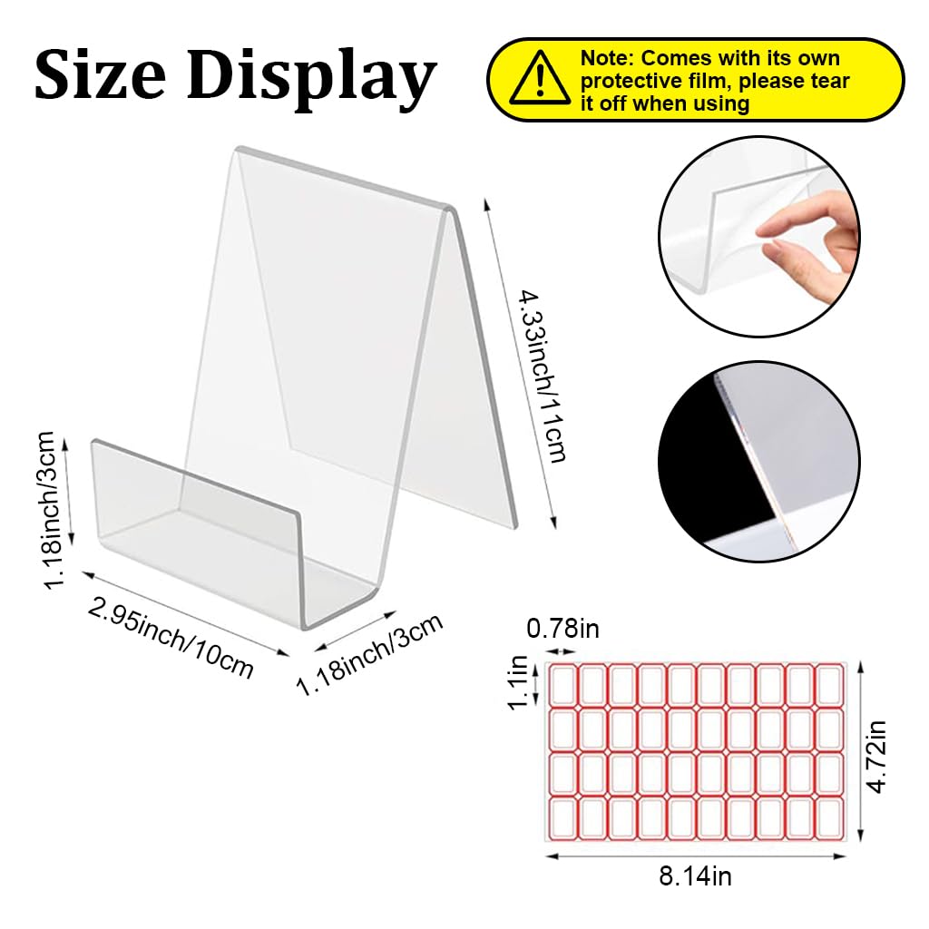 Climberty 5 Pcs Clear Acrylic Display Stand with Labels for Leaflet Sign Menu Poster Brochure Magazine Table Sign Tag for Restaurant Coffee Shop Bookstore (7.5 x 3 x 10.5cm) Climberty 5 Pcs Clear Acrylic Display Stand with Labels for Leaflet Sign Menu Poster Brochure Magazine Table Sign Tag for Restaurant Coffee Shop Bookstore (7.5 x 3 x 10.5cm)